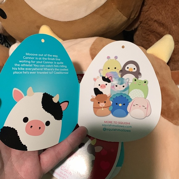 Fuzzy Connor the cow squishmallow 16 inch NWT - Picture 4 of 9